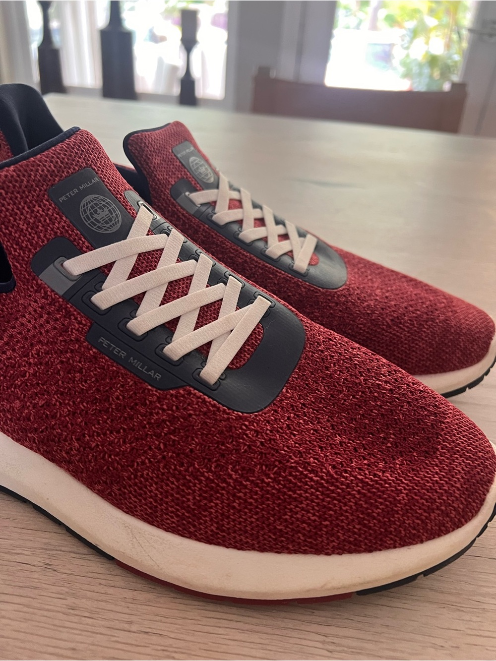 Peter Millar Crown Sport Men's Hyperlight Apollo Sneakers Clared Red Size 12.5